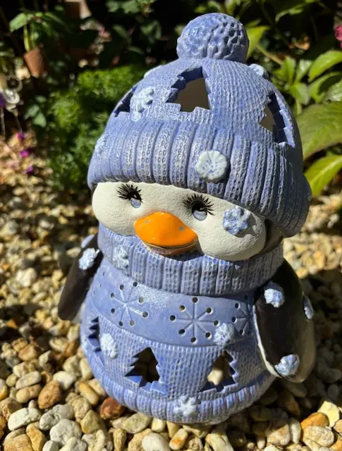 Winterlicher Pinguin als Windlicht – Bild 1