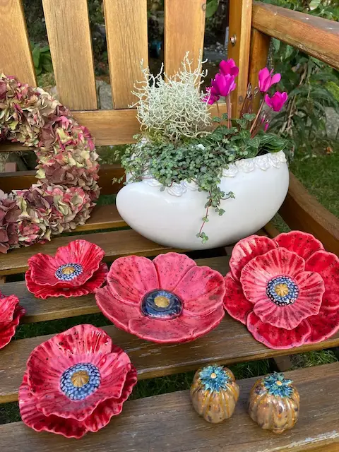 Große Mohnblüte / Gartenstecker – Bild 1